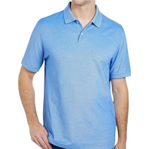 Members Mark Mens Stretch Pigue Polo Short Sleeve Blue XXL Golf Casual Business